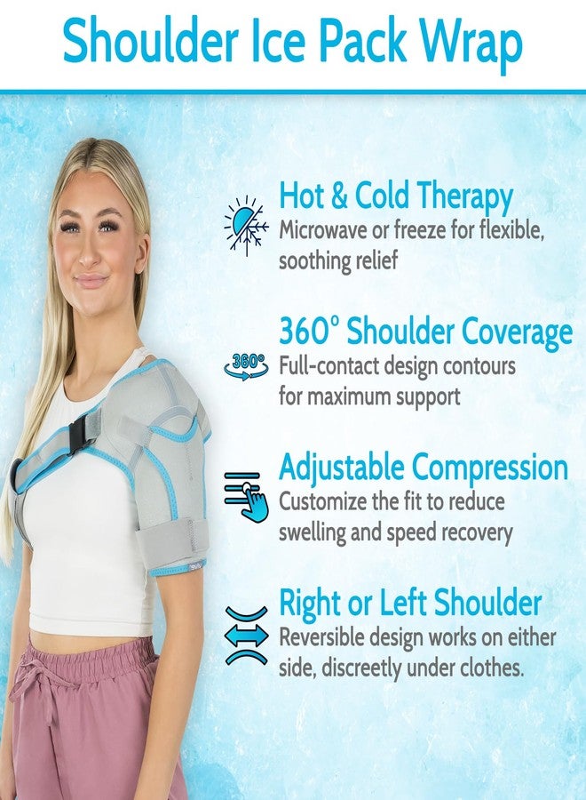 Arctic Flex Shoulder Ice Pack Brace - Cold Reusable Cool Gel Wrap, Hot Therapy - Immobilizer Compression Stability Support for Tendonitis, Dislocated Joint, Left and Right Rotator Cuff Arm Pain Relief - Image 3
